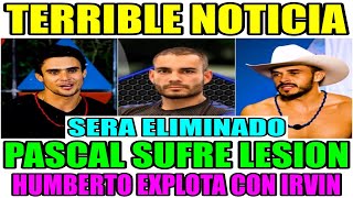 TERRIBLE NOTICIA PASCAL SUFRE LESION ELIMINADO  HUMBERTO EXPLOTA CON IRVIN PELEA EXATLÓN MEXICO [upl. by Nhguavaj]