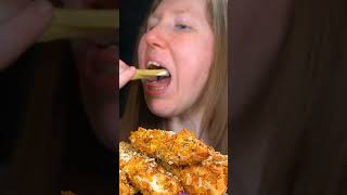 ASMR GARLIC PARMESAN CHICKEN TENDERS MUKBANG shorts [upl. by Calva568]