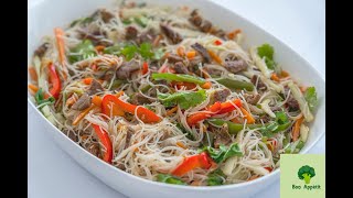 Recettes viande Vermicelles de riz sautés au bœuf Фунчоза [upl. by Akemahc292]