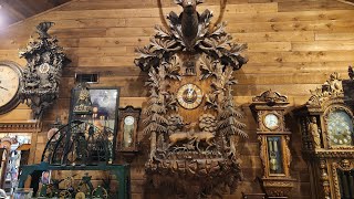 The Largest Cuckoo Clocks at Champs Clock Shop All Music Box Melodies [upl. by Hernando]