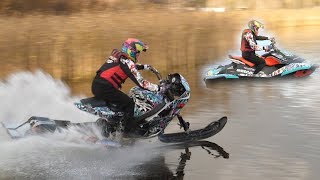 GSXR Snowbike VS SeaDoo Spark world record [upl. by Eerahs636]