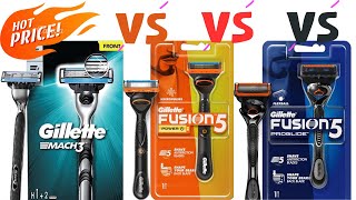 Gillette Fusion 5 🔥🔥 Gillette Mach 3 Turbo 🔥 Fusion Proglide 🥵 Comparision In Hindi 👍👍👍👍 [upl. by Mou]