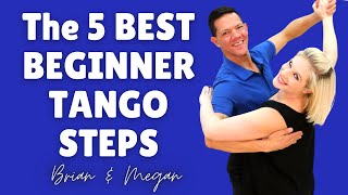 The 5 Best Tango Steps for Beginners Ballroom Dance Basics [upl. by Noyerb331]