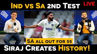 IND vs SA 2nd Test Live Mohammed Siraj picks 6wicket haul  LIVE Commentary [upl. by Tristram625]