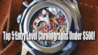 Top 5 Entry Level Chronographs UNDER 500 [upl. by Baryram99]