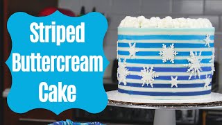 Striped Buttercream Cake Tutorial  CHELSWEETS [upl. by Nimajneb]