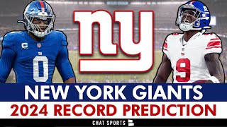 New York Giants Record Prediction For 2024 NFL Season [upl. by Charlena]