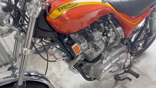 Triumph Hurricane TRIX75  Investigating Rough Running  Part 3  Reinstall carbsbrake cable [upl. by Meredithe739]