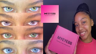 MYEYEBB Contact Lenses Review  4 Colored Contact Lenses [upl. by Uolyram]