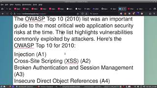 OWASP Top 10 2010 List  Top 10 Vulnerabilities [upl. by Breanne]