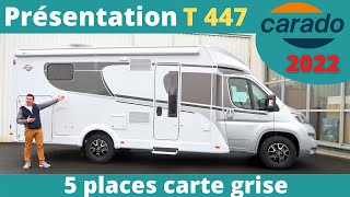 GRAND PROFILÉ 5 PLACES  Présentation du CARADO T 447 modèle 2022 Instant CampingCar [upl. by Leiso]