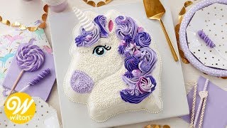 How to Make a Purple Buttercream Unicorn Birthday Cake  Wilton [upl. by Htiel254]