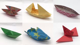 6 Floating Origami Paper Boats  DIY Tutorial by Paper Folds  967 [upl. by Tedd310]