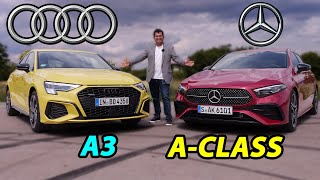 Mercedes AClass facelift vs Audi A3 comparison REVIEW [upl. by Pliam]