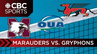 OUA Mens Volleyball Semifinal  1  Guelph vs McMaster  CBC Sports [upl. by Ameline]