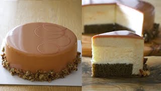 秋！ほうじ茶ラテとレアチーズのケーキの作り方✴︎How to make Gâteau de Hojicha et cheesecake✴︎ベルギーより [upl. by Halimak]