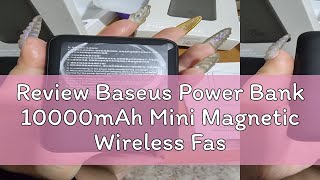 Review Baseus Power Bank 10000mAh Mini Magnetic Wireless Fast Charge with Autowake Powerbank [upl. by Rawdan]