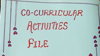 cocurricular activities file 💯Bed 💯practical file💯👍💥 [upl. by Nanon645]