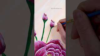 clip Painting flower stems and leaves 🖌️🎨 tutorials howto art acrylicpainting flowers [upl. by Haleemak]