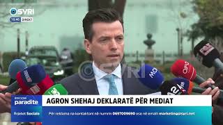 Deputeti Agron Shehaj deklaratë për mediat jashtë Parlamentit 07032024 [upl. by Aicnarf]