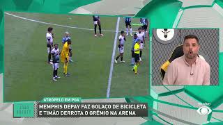 Debate Jogo Aberto Corinthians amassa o Grêmio e Depay faz de bicicleta veja a repercussão [upl. by Aitnuahs]