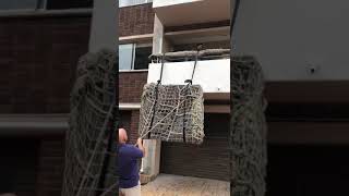 Hoisting furniture to 1st Floor St Barbra St Johns Rd Sea Point [upl. by Alaaj]