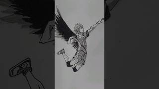 Criei asas 🐦‍⬛ hinata hinatashoyo haikyuu anime drawing [upl. by Delisle]