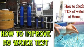 Ro mineral water plant 500LPH full detailRO water ki test ko bislari jaisa kaise kareRO water TDS [upl. by Winters]