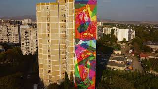 Tbilisi Murals – Soldier and colorful woman Varketili 2024 [upl. by Miarhpe]