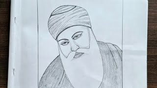 How to draw Guru Nanak Dev ji  Guru Nanak Dev ji drawing step by step  pencil Drawing tutorial [upl. by Auhsohey792]