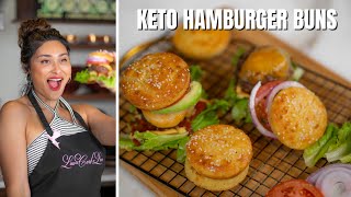 KETO HAMBURGER BUNS How To Make Easy Keto Hamburgers Buns  Only 2 Net Carbs [upl. by Attennod]