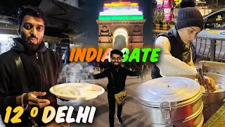 12°C 🥶 STREET FOODS of DELHI Makes Everyone HOT 🥵 [upl. by Pike]