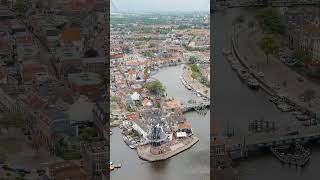 Vertical video Haarlem Netherlands Windmill De Adriaan 1779 Windmill from the 18th century [upl. by Oetsira]