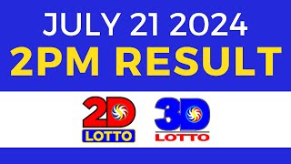 2pm Lotto Result Today July 21 2024  PCSO Swertres Ez2 [upl. by Bel592]