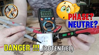 Détecter la phase et le neutre électricité domestique 220v  tester une prise electrique [upl. by Jemima]