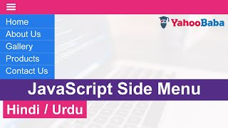 JavaScript Side Menu Tutorial in Hindi  Urdu [upl. by Lady]