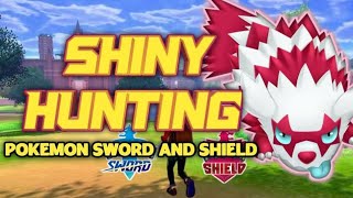 Galarian Zigzagoon Shiny hunting Wild Area Pokemon Sword Shield [upl. by Lubeck984]