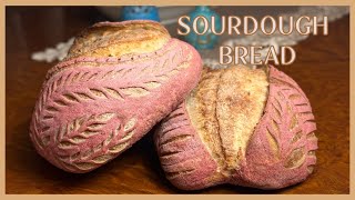 Colorful Sourdough 3 Ways to Score  Colored Rice Flour Topping EASY sourdough bread [upl. by Batha102]