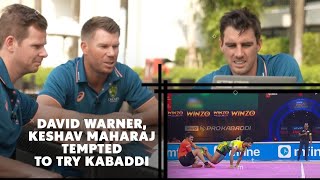 Warner Cummins QDK amp Others Wowed by Pro Kabaddi Leagues Pawan Sehrawat amp Pardeep Narwals Skills [upl. by Hiltan]