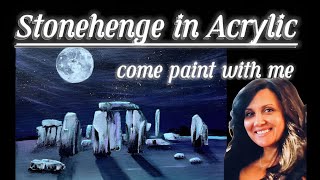 Stonehenge in Acrylic come join me in my van studio [upl. by Ahsenar587]