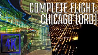 COMPLETE Takeoff amp Landing Dark Flight Ambience beginning at ORD T3 airport  Attendant  Call Dings [upl. by Odnamla564]