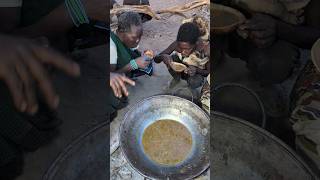 Hadzabe tribe cooks their favorite early dinner today 😋‼️😲hadzabetribe villagelife food [upl. by Gore]