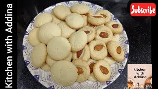 Plain and Almond cookies recipe by kitchen with Addina  easiest and simplest way to make cookies [upl. by Lorien43]