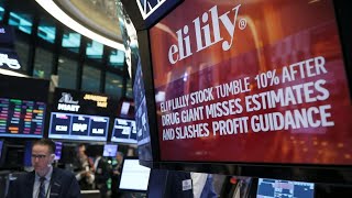 Eli Lilly stock tumbles 10 after drug giant misses estimates and slashes profit guidance [upl. by Suidaht]