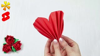 How to make paper heart ❤️ accordion fold DIY 767 [upl. by Pang]