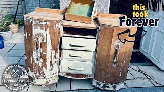 Beautiful Oak Sideboard restoration Stripping it down to natural wood [upl. by Tracy821]