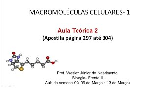 Aula 01Macromoléculas Celulares I Compostos Inorgânicos [upl. by Irbmac]