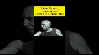 Pablo Picasso draws a face Filmed in France 1956 history historicalvideo fact [upl. by Ekle]