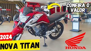 HONDA TITAN 160CC VERMELHA PREÇO DE 2024 [upl. by Dolf]