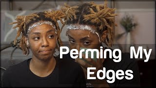 I PERMED MY EDGES WITH LOCS NATURAL HAIR MORGANIC JUICE [upl. by Eelatsyrc926]